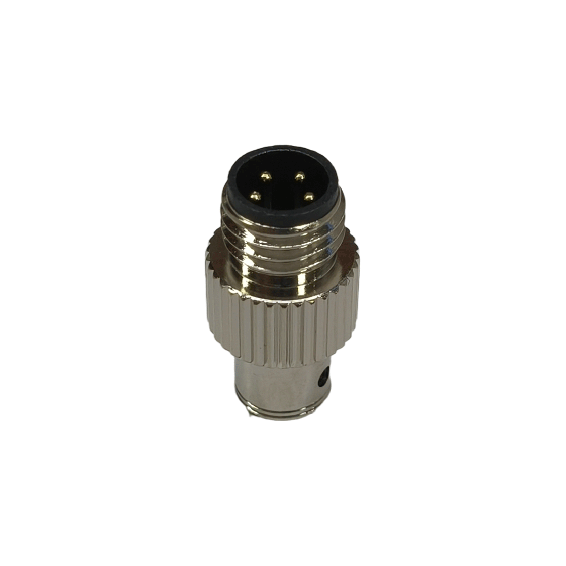 M8防水连接器 A编码 4芯 焊线式 公头 屏蔽款+11L弹簧直纹螺丝