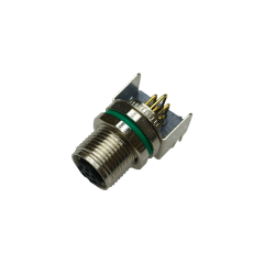 M8防水连接器 AB编码 母头 PCB式 前锁面板弯头