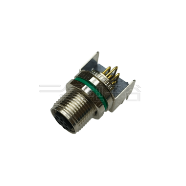 M8防水连接器 A编码 8芯 母头 PCB式 前锁面板弯头