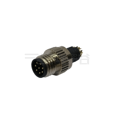 M8防水连接器 A编码 8芯 焊线式 公头 +11.3L防振动六角螺丝