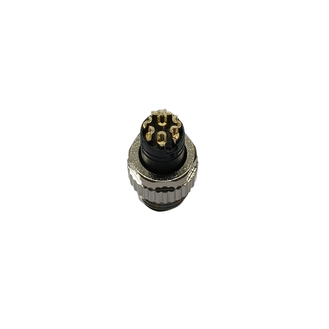 M8防水连接器 A编码 8芯 焊线式 公头 +11.3L防振动六角螺丝