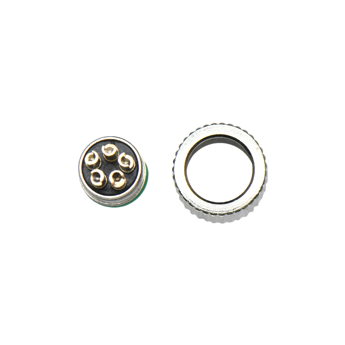 M8防水连接器 B编码 5芯 焊线式 防呆母头 屏蔽款+8L直纹螺母