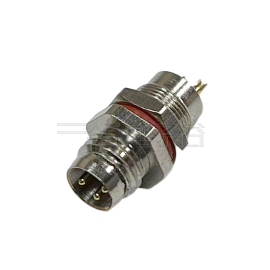 M8防水连接器 A编码 2芯 PCB式 公头 前锁面板式M8 SW10-16L全金属