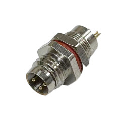 M8防水连接器 A编码 PCB式 公头前锁面板式M8 SW10-17.6L全金属