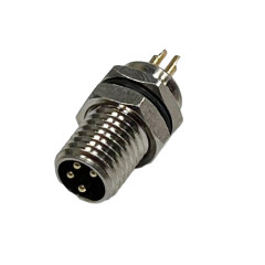 M8防水连接器 A编码 焊线式 公头前锁面板式M8 SW10-16L全金属