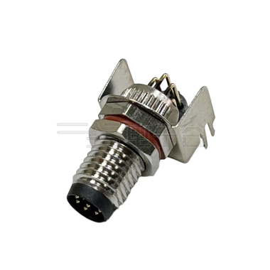 M8防水连接器 A编码 8PIN 公头 板端弯头