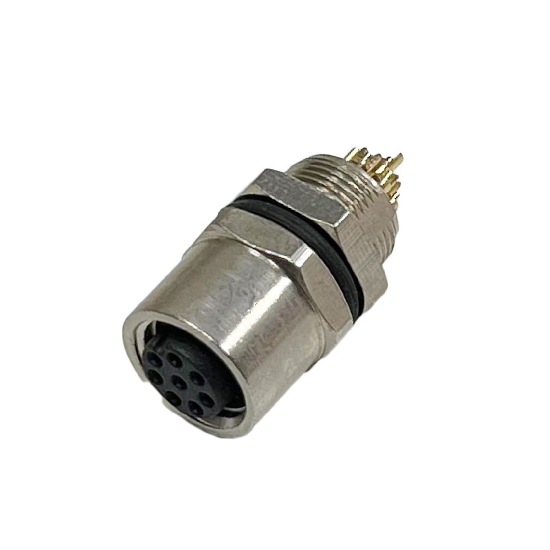 M8防水连接器 B编码 5PIN 线端母座 后锁面板式M8 SW10T-13L