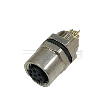 M8防水连接器 B编码 5PIN 线端母座 后锁面板式M8 SW10T-13L