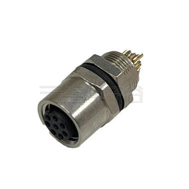 M8防水连接器 A编码 2PIN 线端母座 后锁面板式M8 SW10T-16L