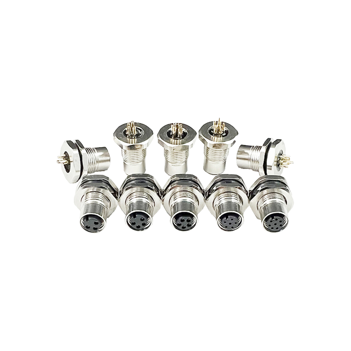 M8防水连接器 AB编码 PCB式 母头 前锁面板式M11 SW13T-22.2L