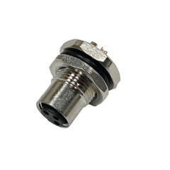 M8防水连接器 AB编码 焊线式 母头 前锁面板式M10 SW14T-16L