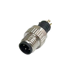 M8防水连接器 AB编码 焊线式 公头+11.3L防振动六角螺丝