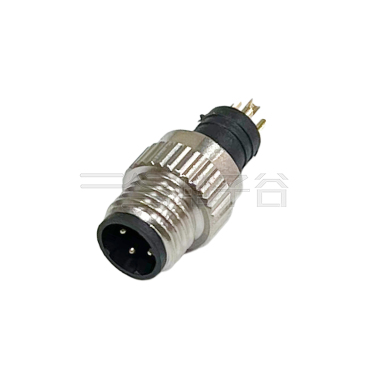 M8防水连接器 A编码 3芯 焊线式 公头 +11.3L防振动六角螺丝