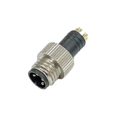M8防水连接器 AB编码 焊线式 公头屏蔽款+11L弹簧直纹螺丝