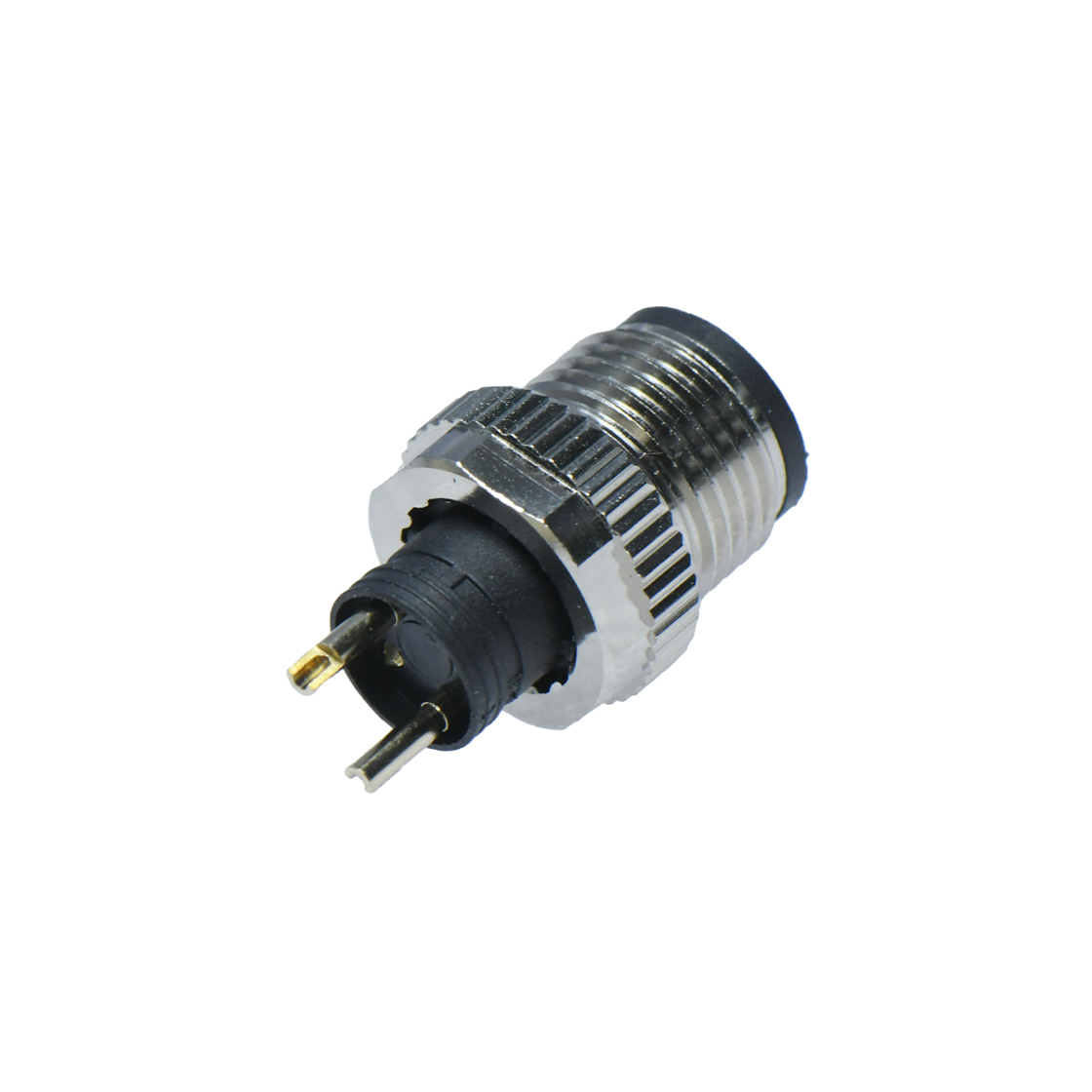 M12防水连接器 A编码 2芯 焊线式公头 G款+13.3L防振动六角螺丝