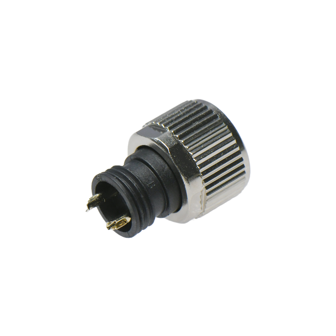 M12防水连接器 A编码 2芯 焊线式母头 B款+10.5L防振动六角螺母