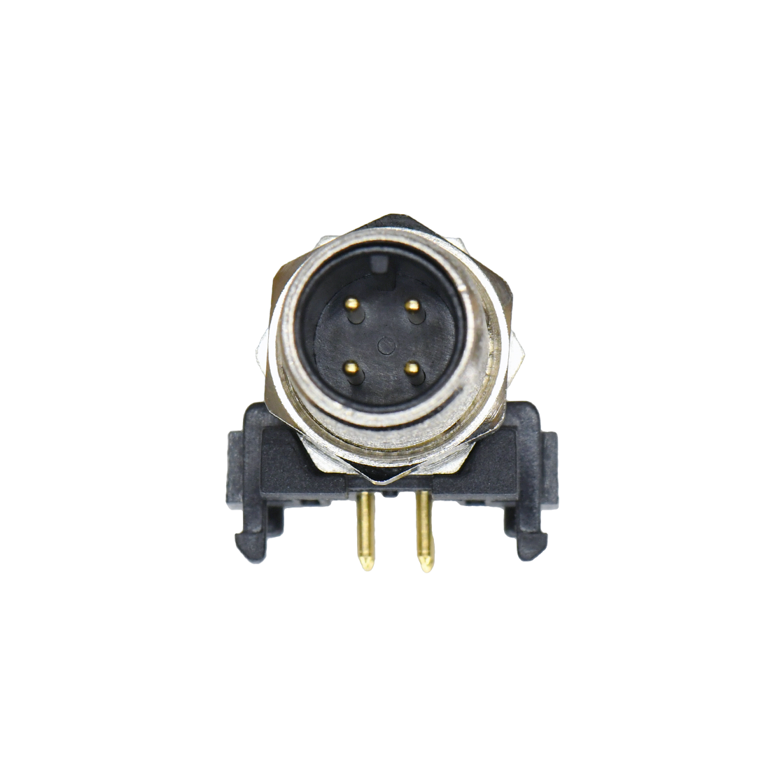 M12前锁面板 公弯头 4芯 A编码 PCB式 开孔M12
