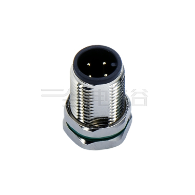 M12前锁面板 公头 4芯 A编码 焊线式 开孔M12 双切边