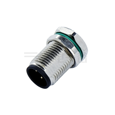 M12前锁面板 公头 4芯 A编码 焊线式 开孔M12 双切边