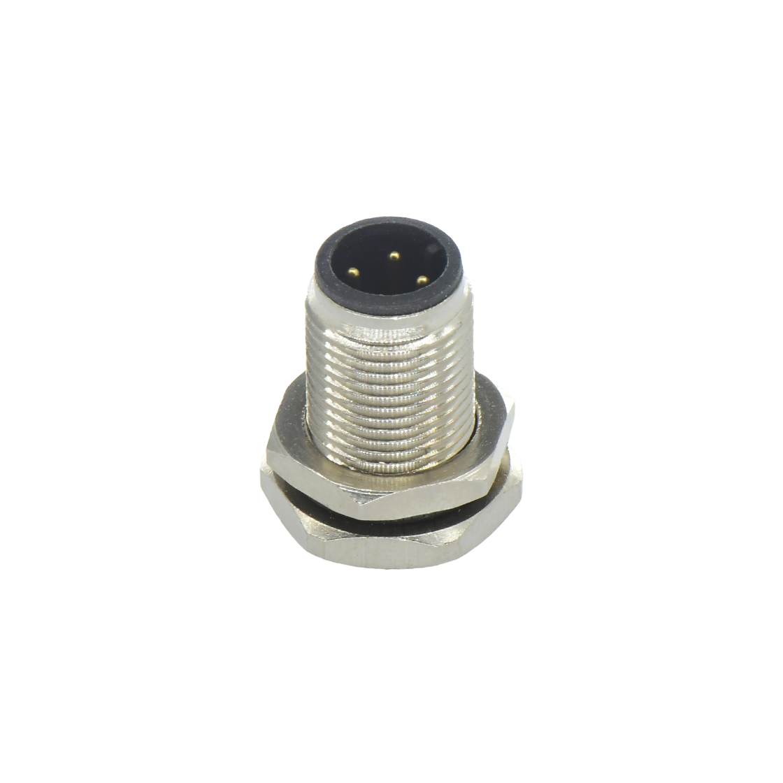 M12前锁面板 公直头 4芯 A编码 PCB式 开孔M12