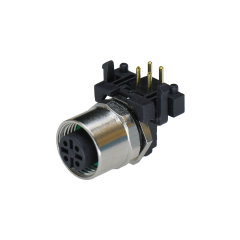 M12前锁面板 母弯头 ABD编码 PCB式 开孔M12