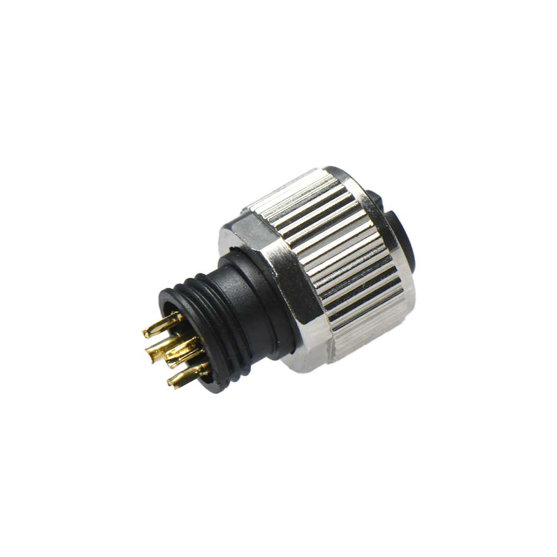 M12防水连接器 A编码 4芯 焊线式母头 B款+10.5L防振动六角螺母