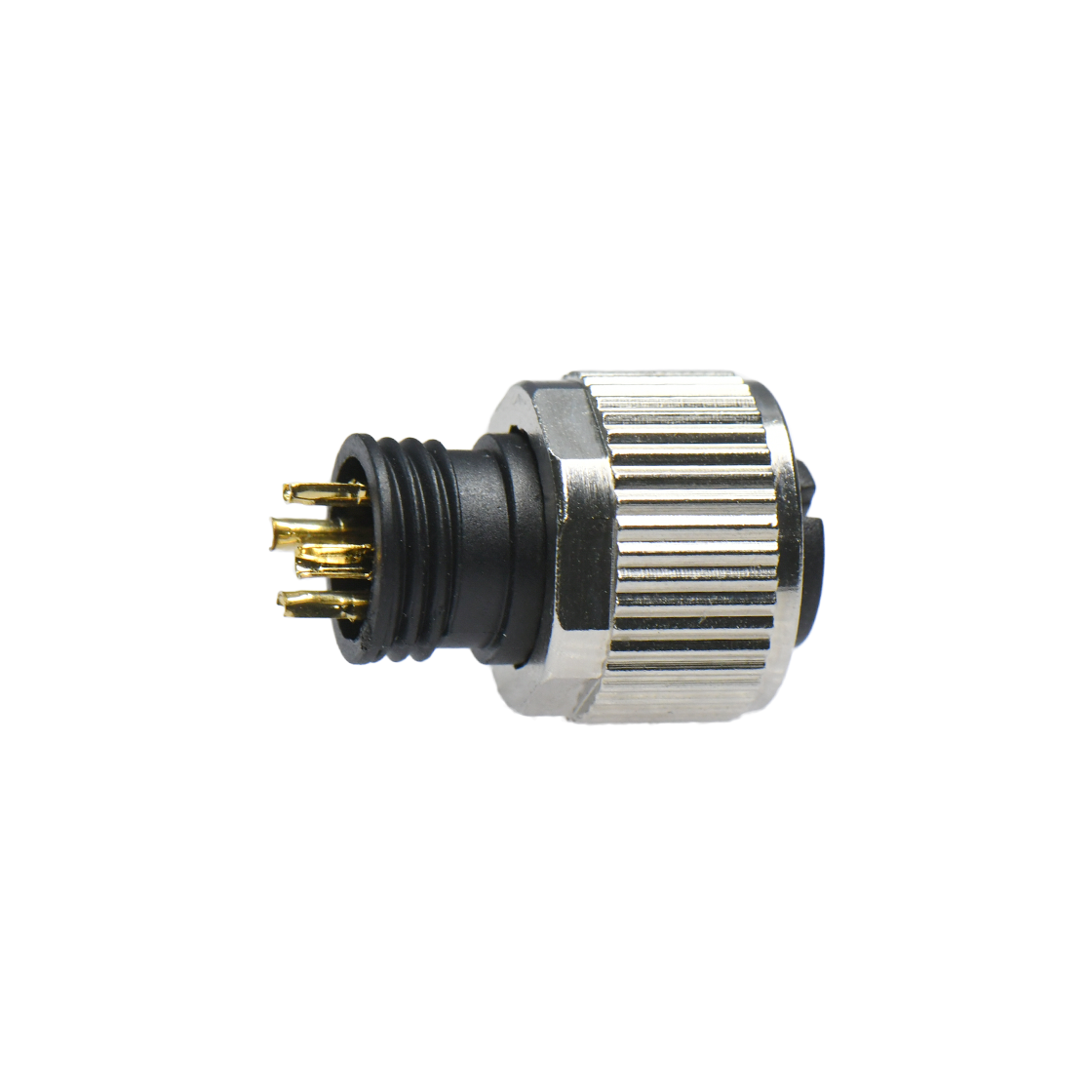 M12防水连接器 A编码 4芯 焊线式母头 B款+10.5L防振动六角螺母