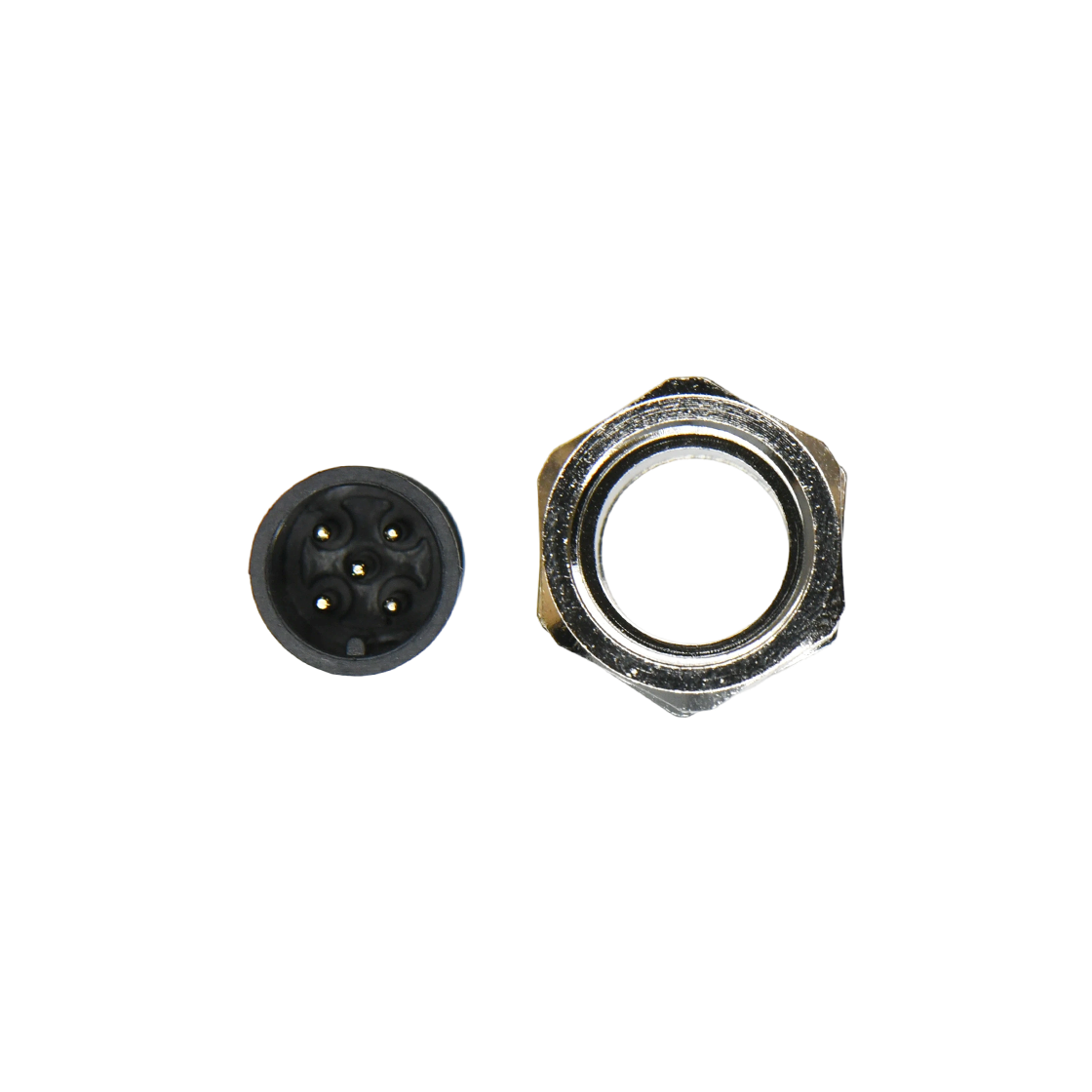 M12防水连接器 A编码 5PIN 线端公头 前锁面板式M12 SW15T后灌胶