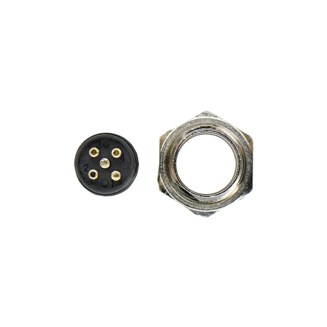 M12防水连接器 A编码 5PIN 线端公头 前锁面板式M12 SW15T后灌胶