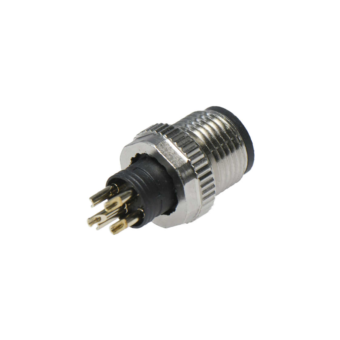 M12防水连接器 A编码 5芯 焊线式公头 G款+13.3L防振动六角螺丝