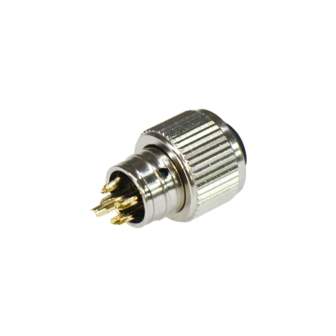 M12成型式防水连接器 4芯 A编码 焊线式母头 屏蔽款+10L直纹螺母