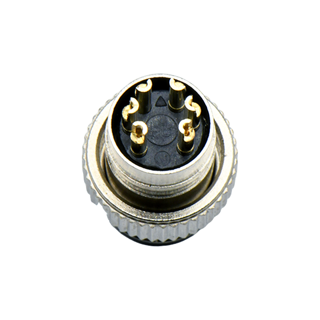 M12成型式防水连接器 6芯 A编码 焊线式公头 屏蔽款+10.8L直纹螺丝