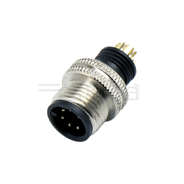 M12成型式防水连接器 6芯 A编码 焊线式公头 非屏蔽款+11.8L双网纹螺丝