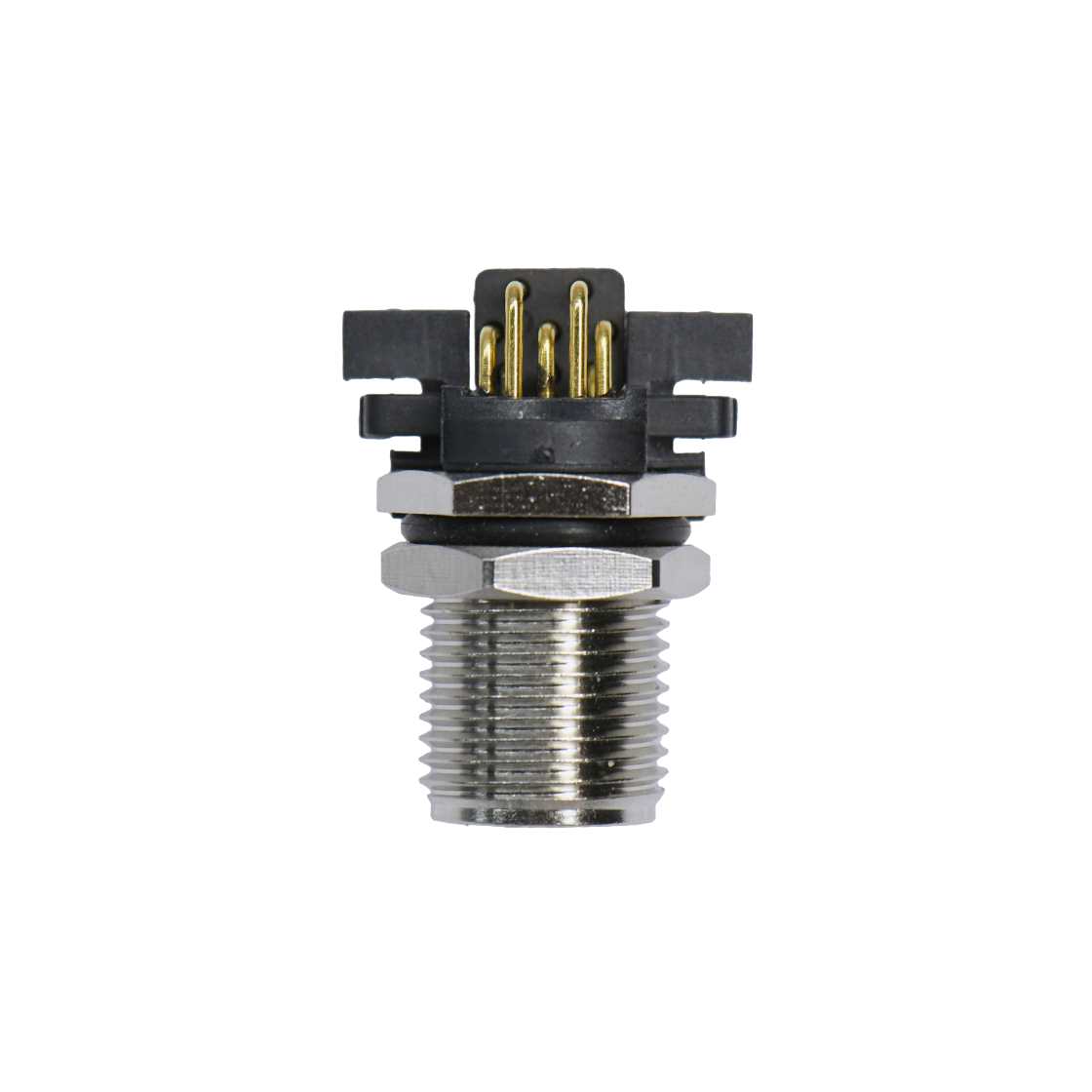 M12前锁面板 公弯头 8芯 A编码 PCB式 开孔M12