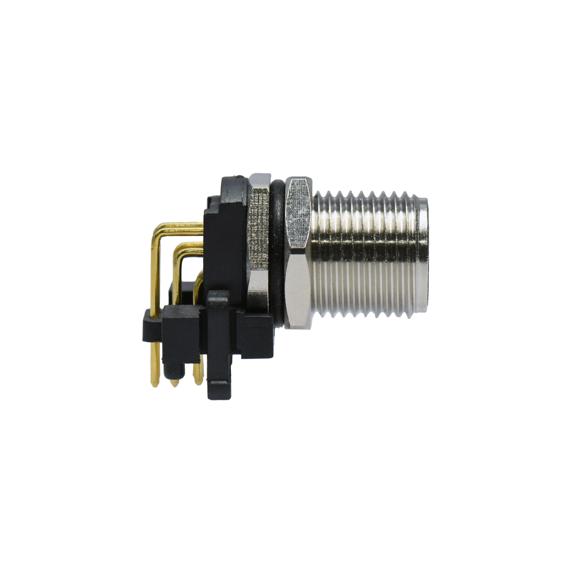 M12前锁面板 公弯头 8芯 A编码 PCB式 开孔M12