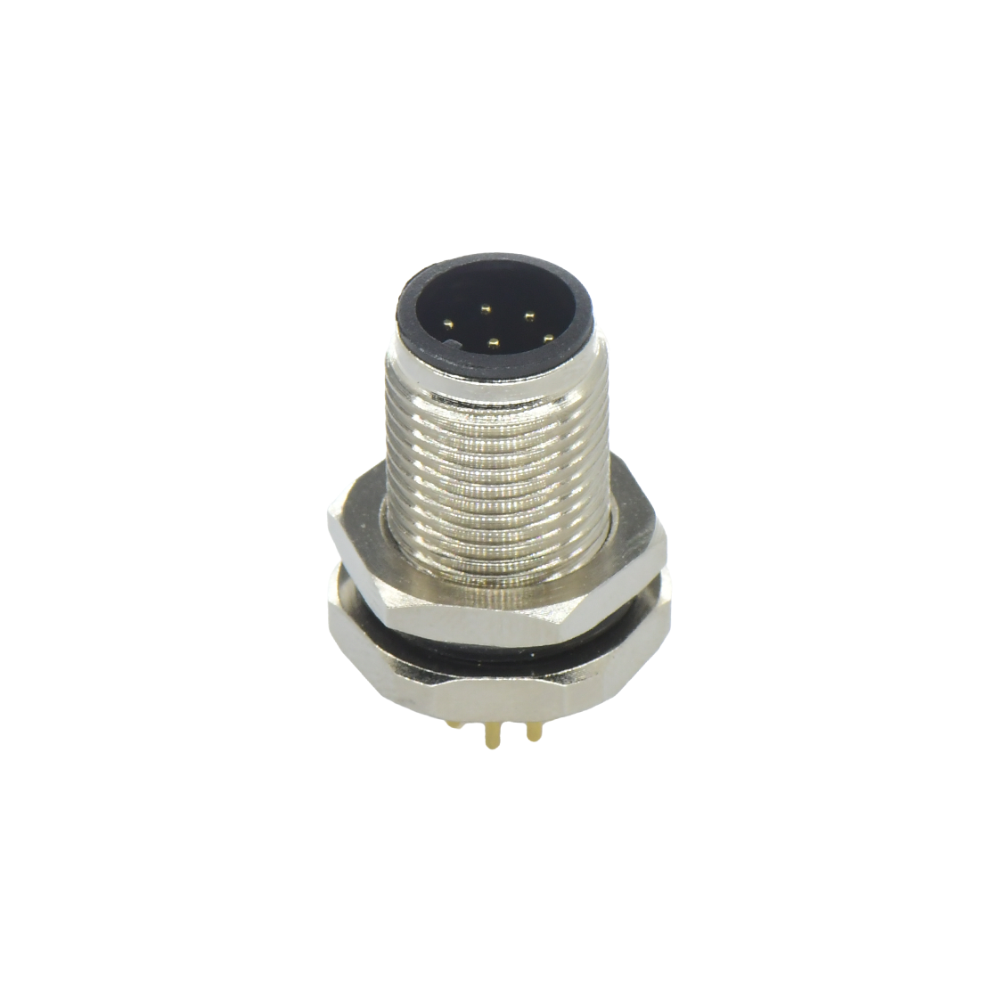 M12前锁面板 公直头 8芯 A编码 PCB式 开孔M12