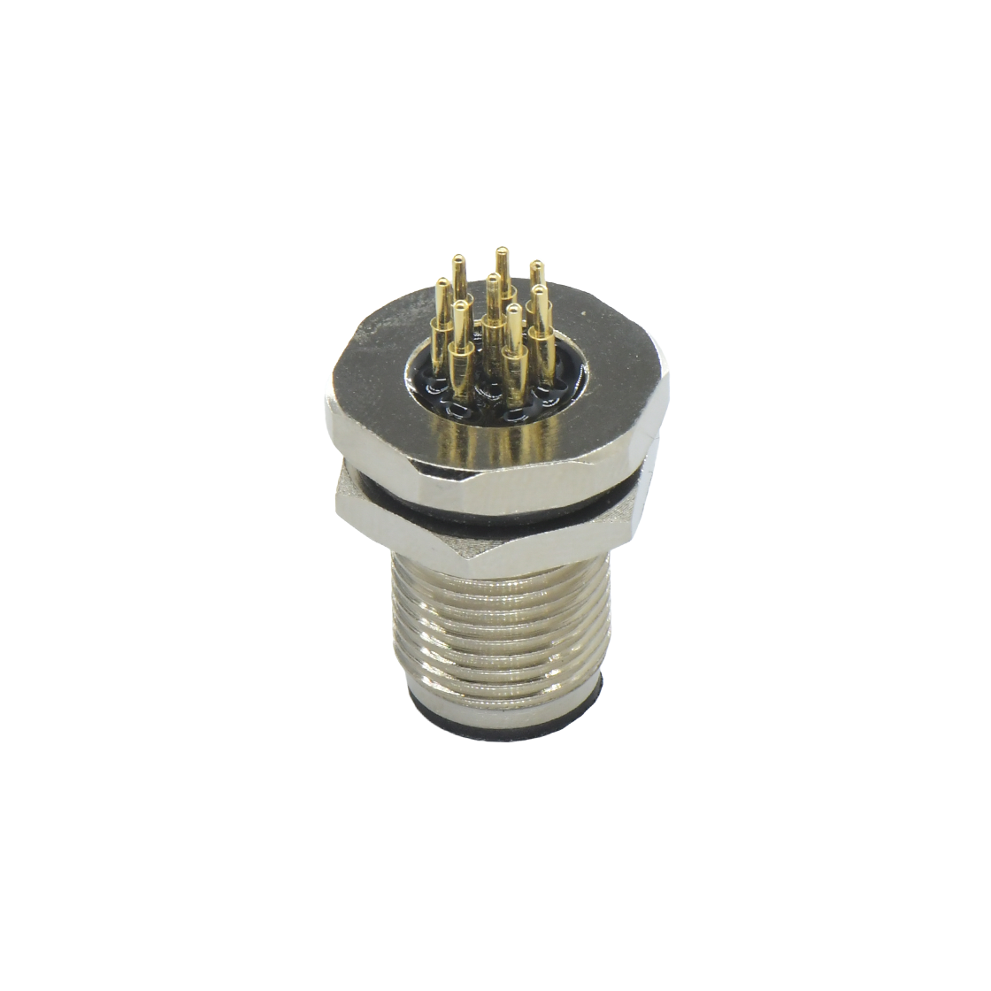 M12前锁面板 公直头 8芯 A编码 PCB式 开孔M12