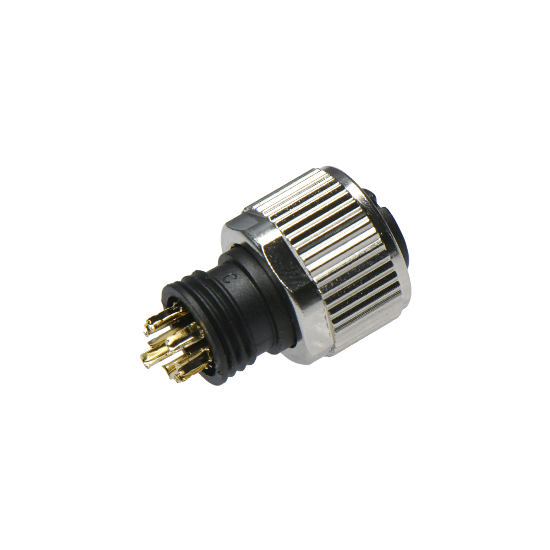 M12防水连接器 A编码 8芯 焊线式母头 B款+10.5L防振动六角螺母