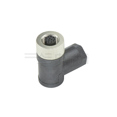 M12组装式半金属塑胶系列 母弯头 12芯 A编码 焊线式 线径PG9