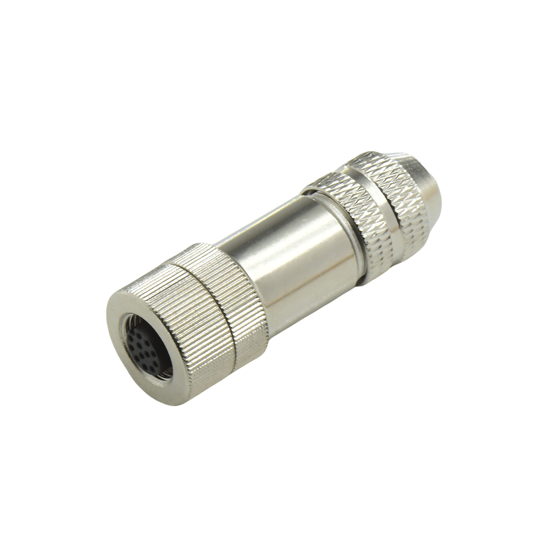 M12组装式金属款屏蔽系列 母直头 12芯 A编码 焊线式 线径PG7