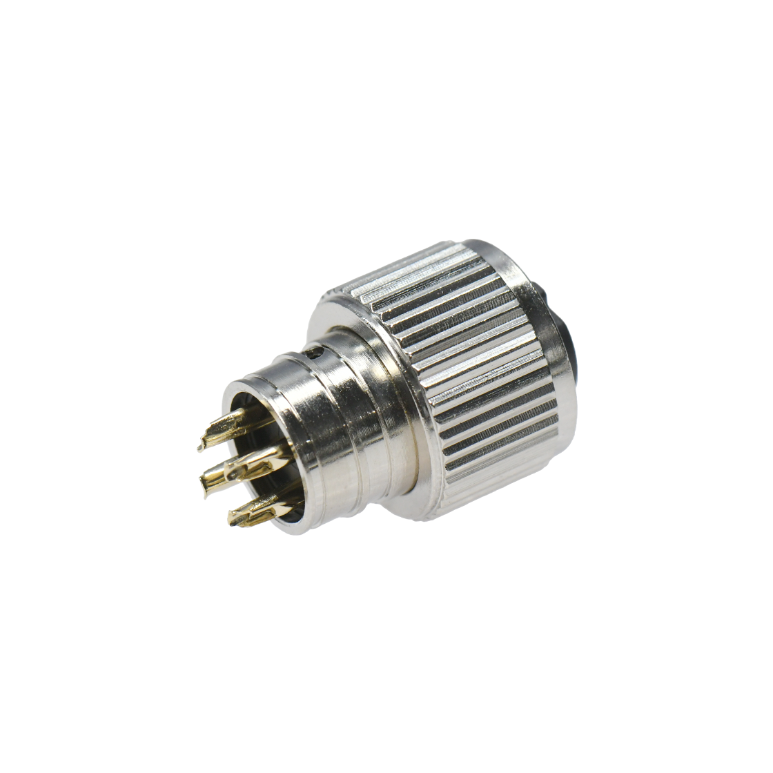 M12成型式防水连接器 4芯 D编码 焊线式母头 屏蔽款+10L直纹螺母