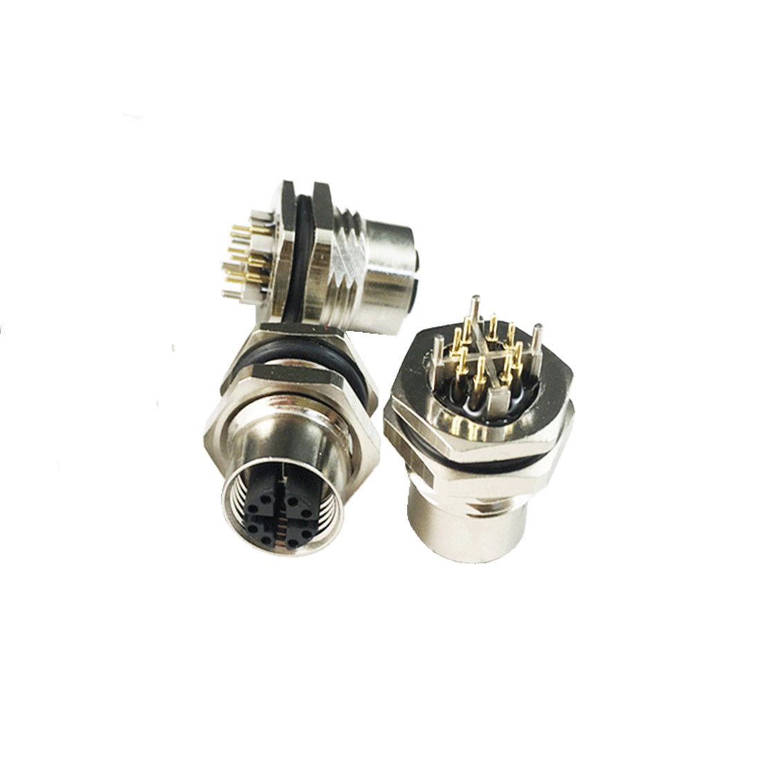 M12前锁面板 X编码 8芯 母头 PCB式 开孔PG9 SW17T