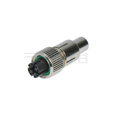 M12成型式 X编码 8芯母头 焊线式 屏蔽款+10L直纹螺母