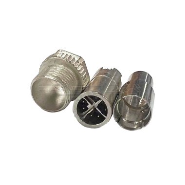 M12成型式 X编码 8芯公头 焊线式 屏蔽款装配式三件套