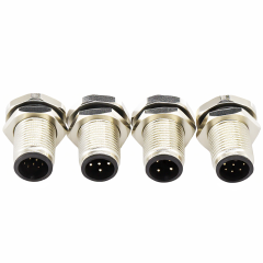 M12前锁面板 公直头 ABD编码 2～8芯 焊线式 开孔M12