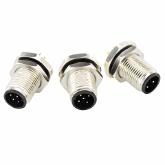 M12前锁面板 公直头 ABD编码 2～8芯 PCB式 开孔M12