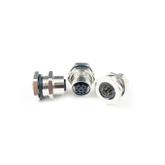 M12防水连接器 线端母头 前锁面板式M16.PG9 SW17T
