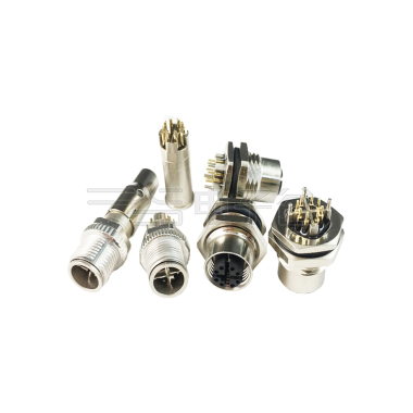 M12防水连接器 X编码 8PIN 线端母头 前锁面板式PG9 SW17T