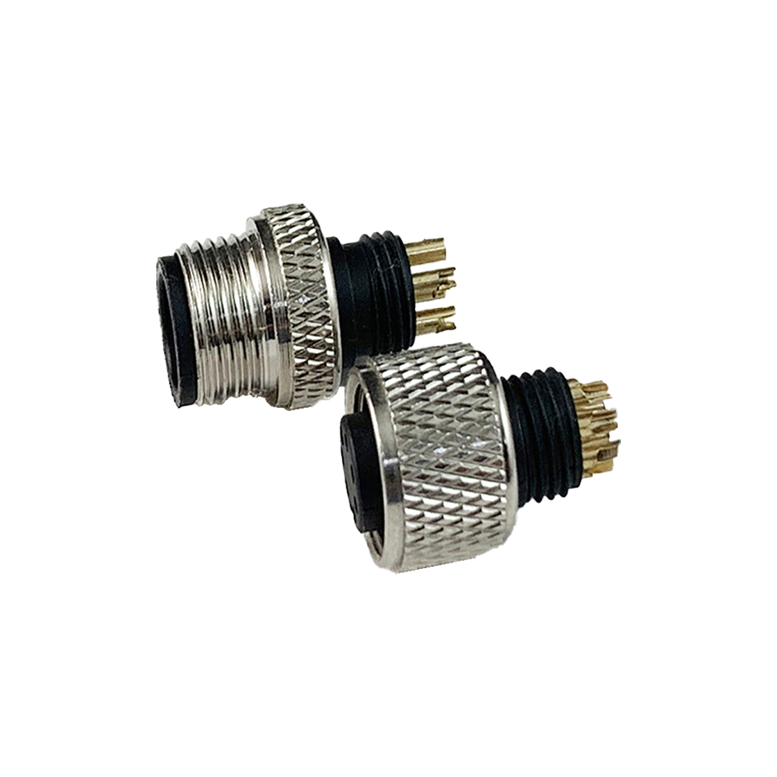 M12防水连接器 线端公头 C款+11.8L双网纹螺丝