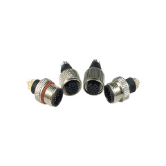 M12防水连接器 线端公头 C款+11.8L双网纹螺丝